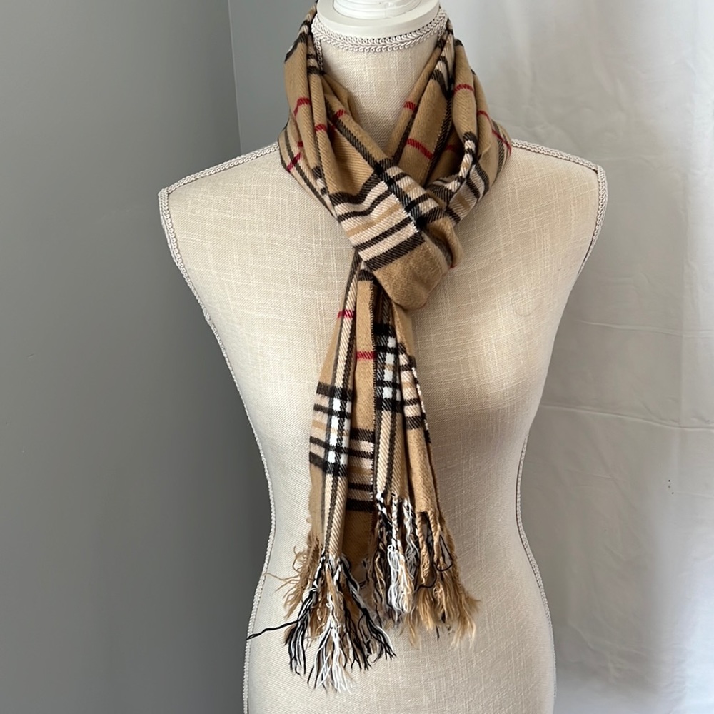 Black/ White/ Red/ Tan Scarf